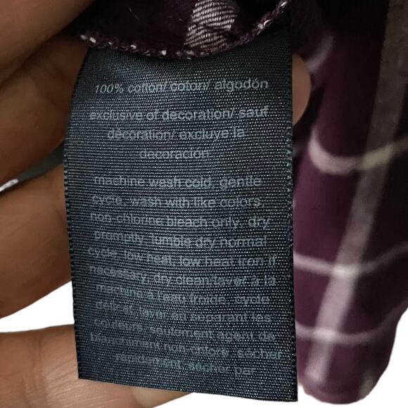 Tommy Hilfiger Women's Purple Long Sleeve Plaid Collared Button Front Top Blouse - Picture 10 of 11